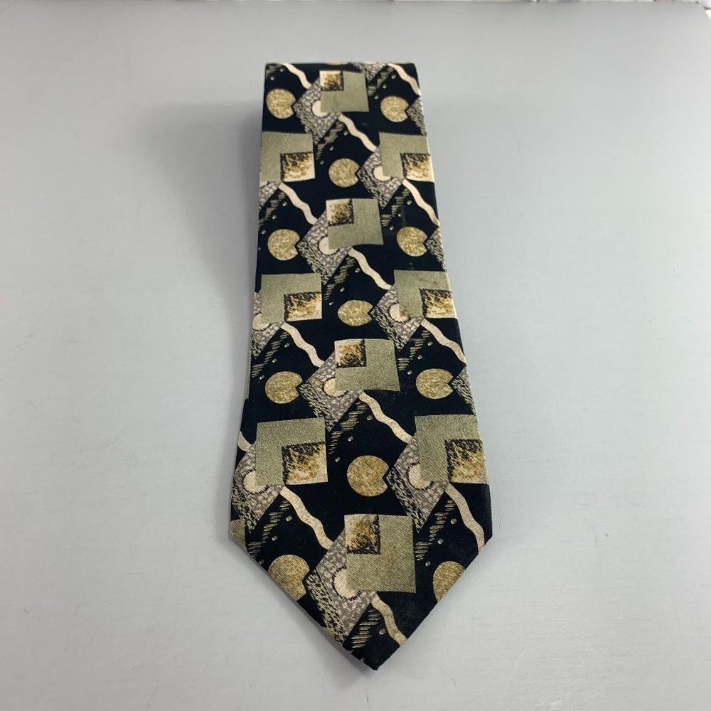 L'Homme Black Abstract Men's Tie 4" x 59"